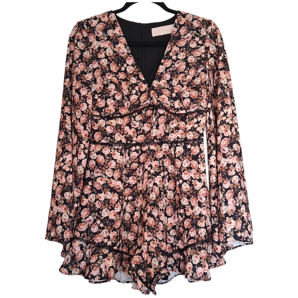 KEEPSAKE the Label Black and Brown Floral Romper